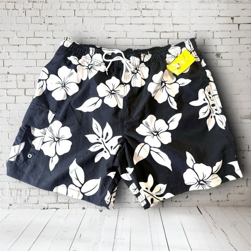 Islander swim trunks w/cargo pocket. XL 8" inseam elastic waist. Hawaiian new - Picture 4 of 7